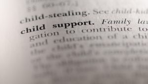 text with the words child support in focus